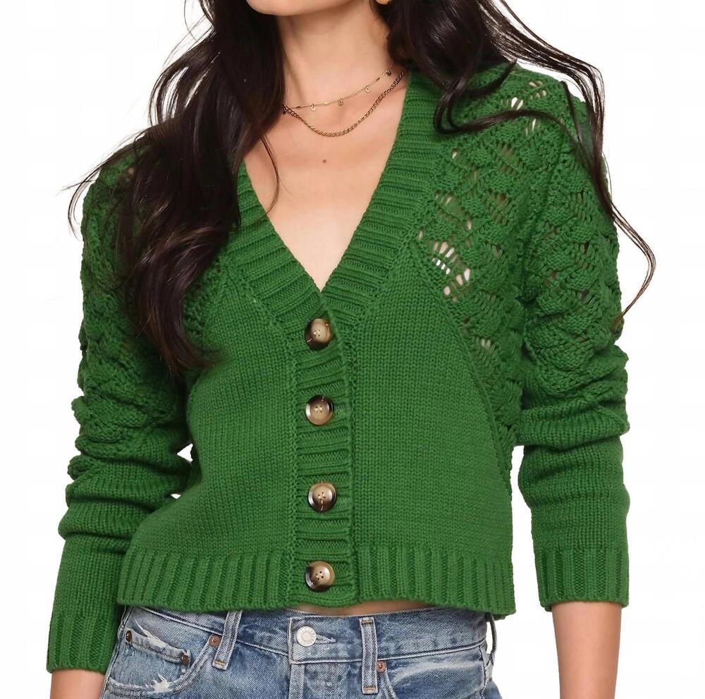 NEW HEARTLOOM amalda v-neck cardigan in green